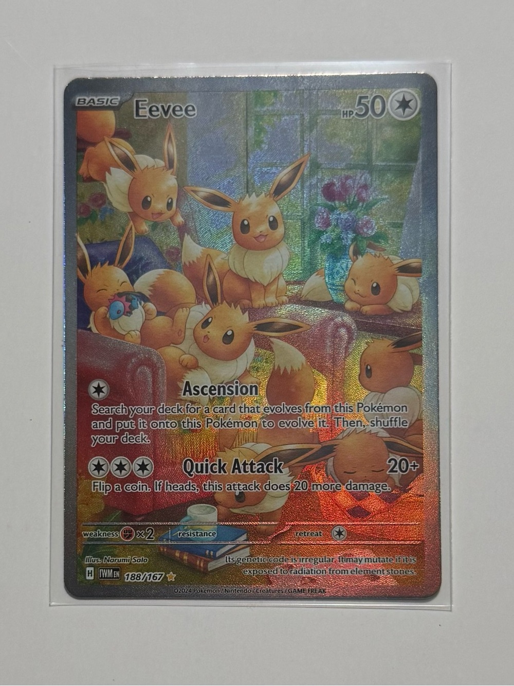 Eevee 188 Sv06 Twilight Masquerade Holo, Fan Art, DIY Custom Card, For Display